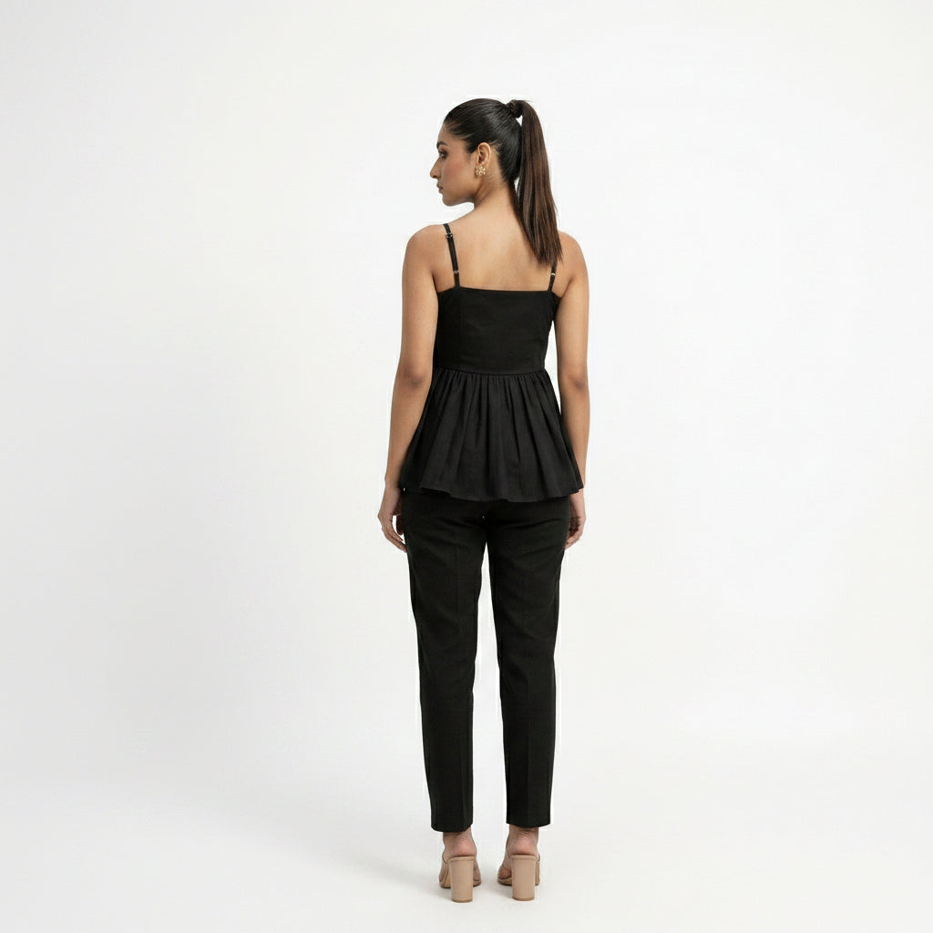 Black Peplum Co-ord set