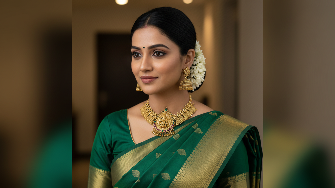 Lakshmi Choker & Jhumka Earring Set