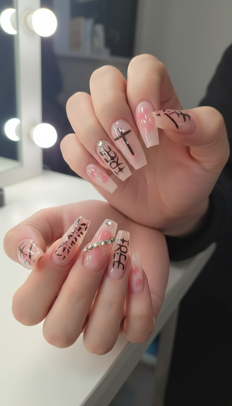 Edgy Romance Press-On Nail Set