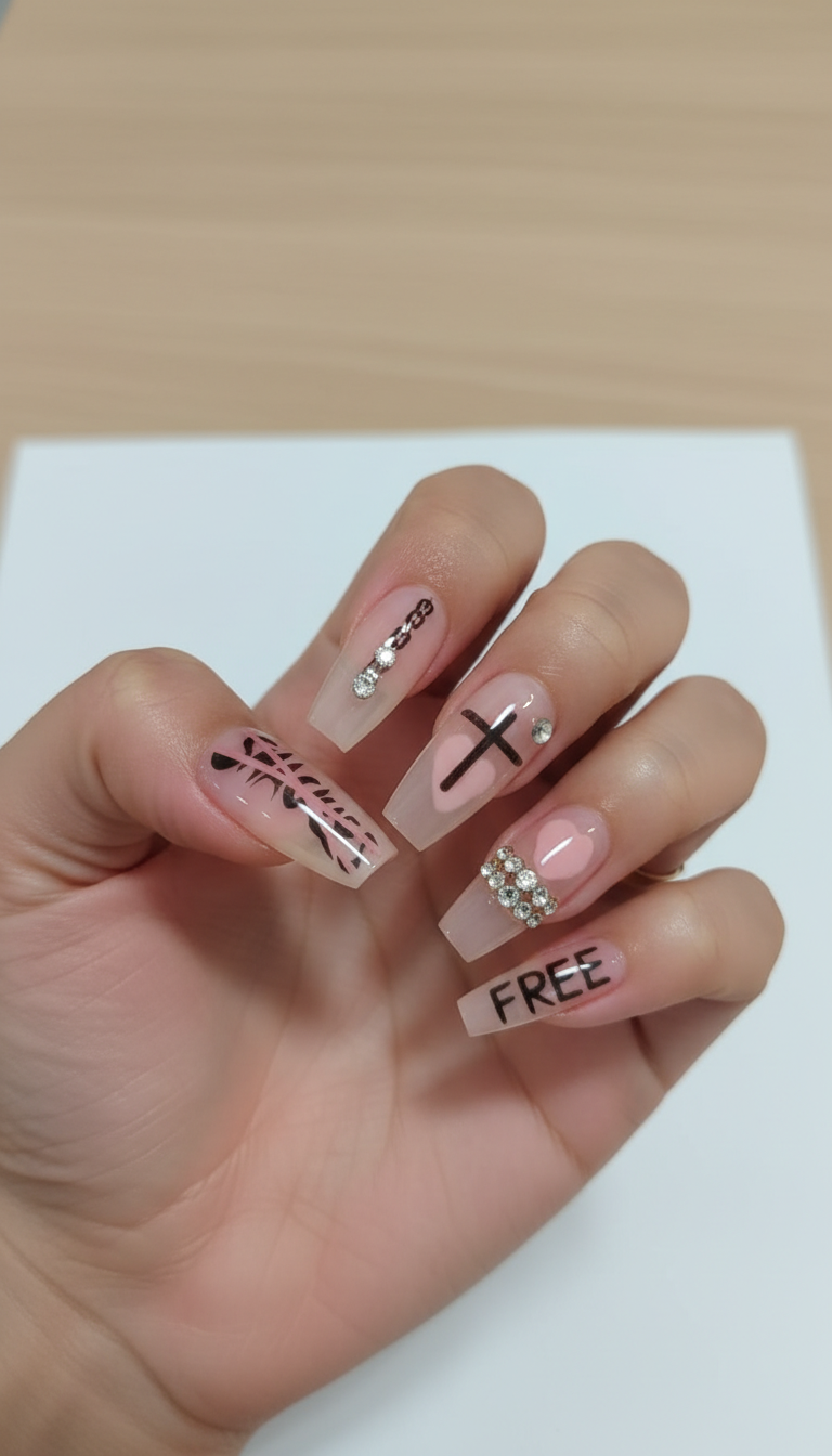 Edgy Romance Press-On Nail Set