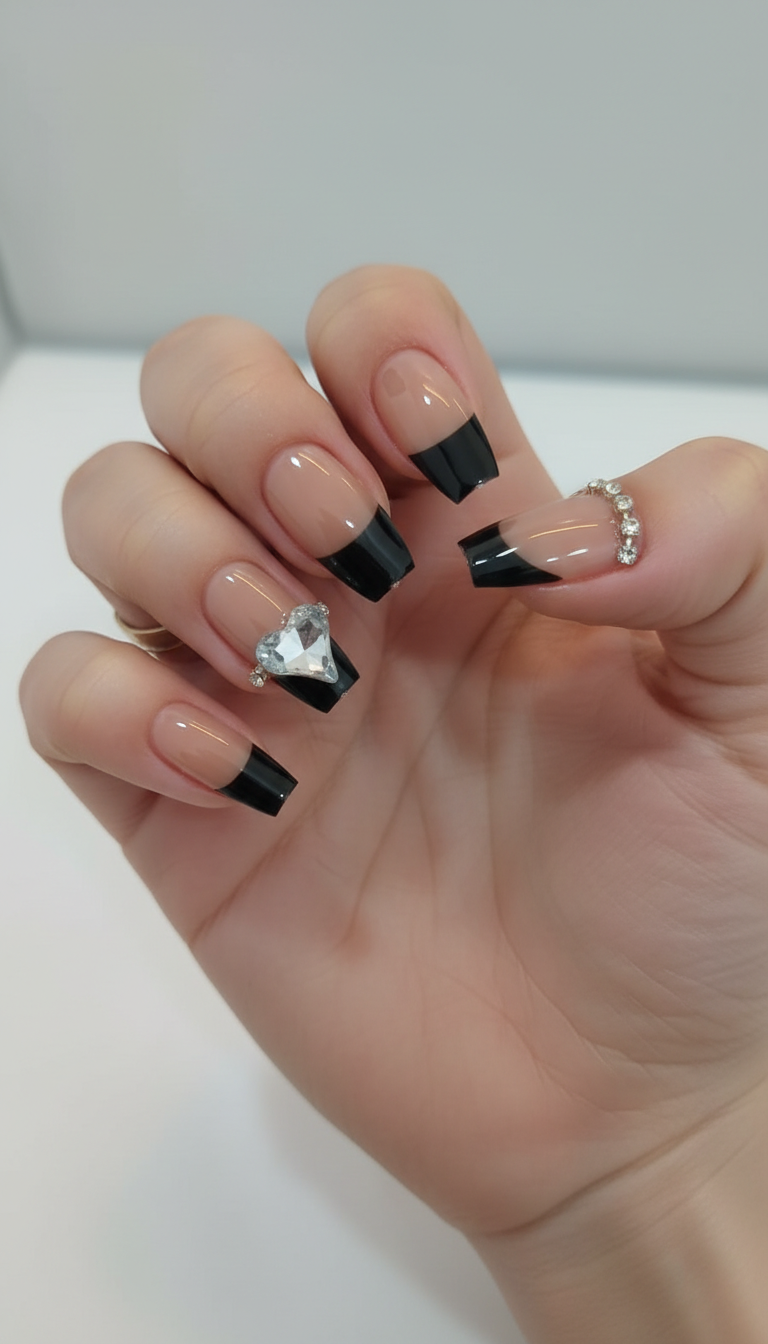 Shadow Heart Nails