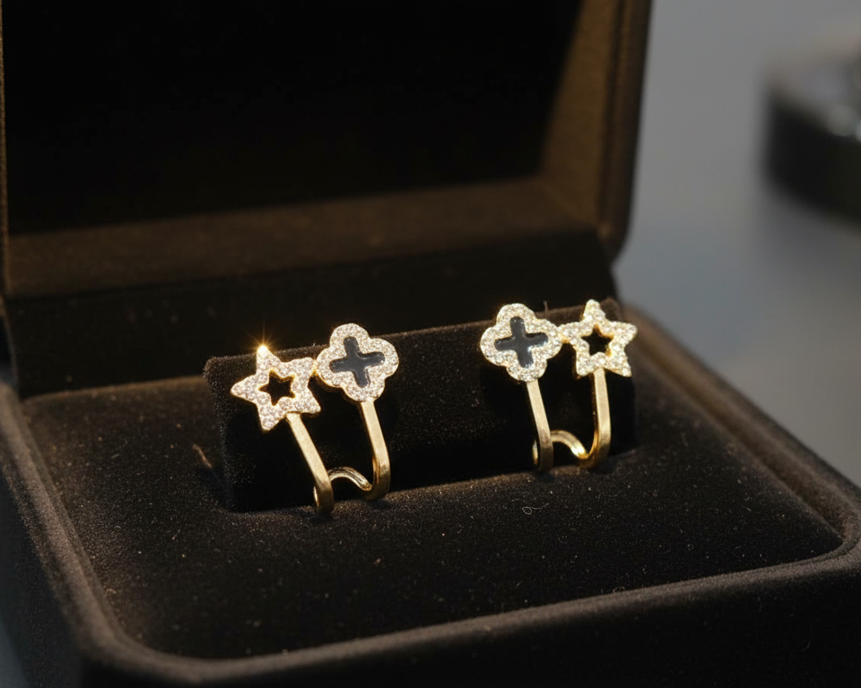Star and Clover Ear Cuffs