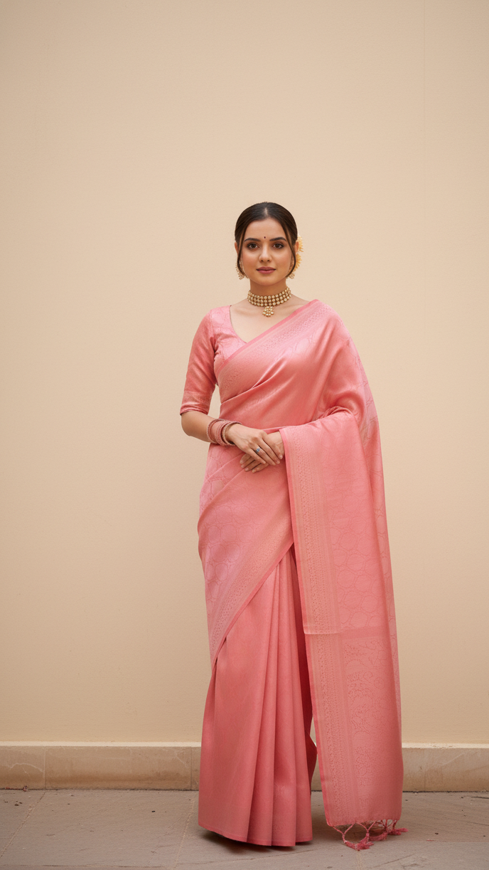 Pink Silk Saree