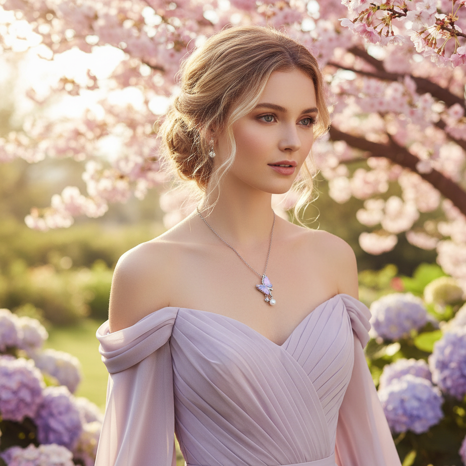 Aurora Wing Butterfly Pendant Chain