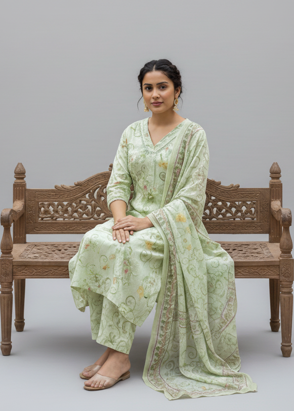 Pista Green Kurta Set