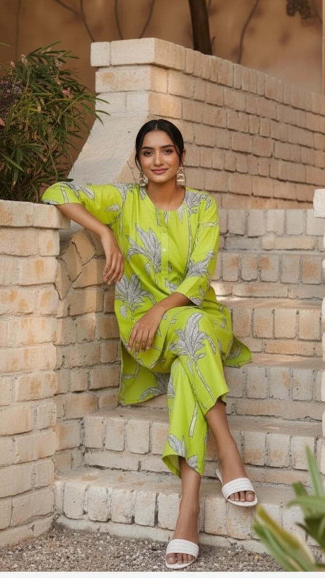 Green Botanical Print Co-Ords