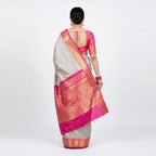 Silver-Grey Silk Saree