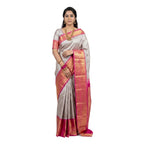 Silver-Grey Silk Saree
