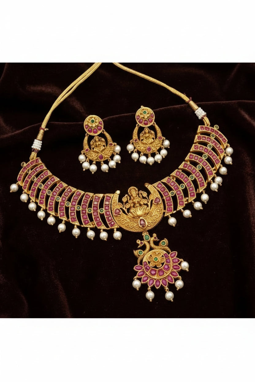 Regal Matte Temple Choker Set