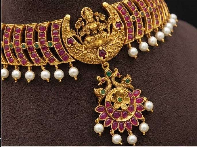 Regal Matte Temple Choker Set