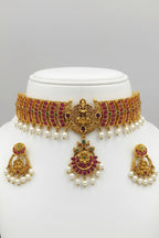 Regal Matte Temple Choker Set