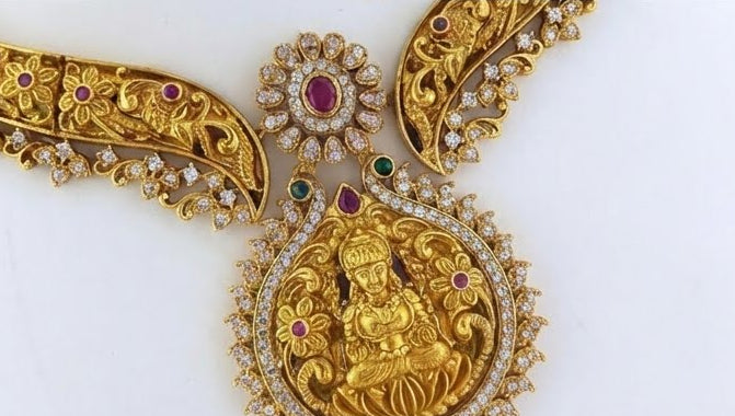 Regal Bridal Lakshmi Temple Necklace Set