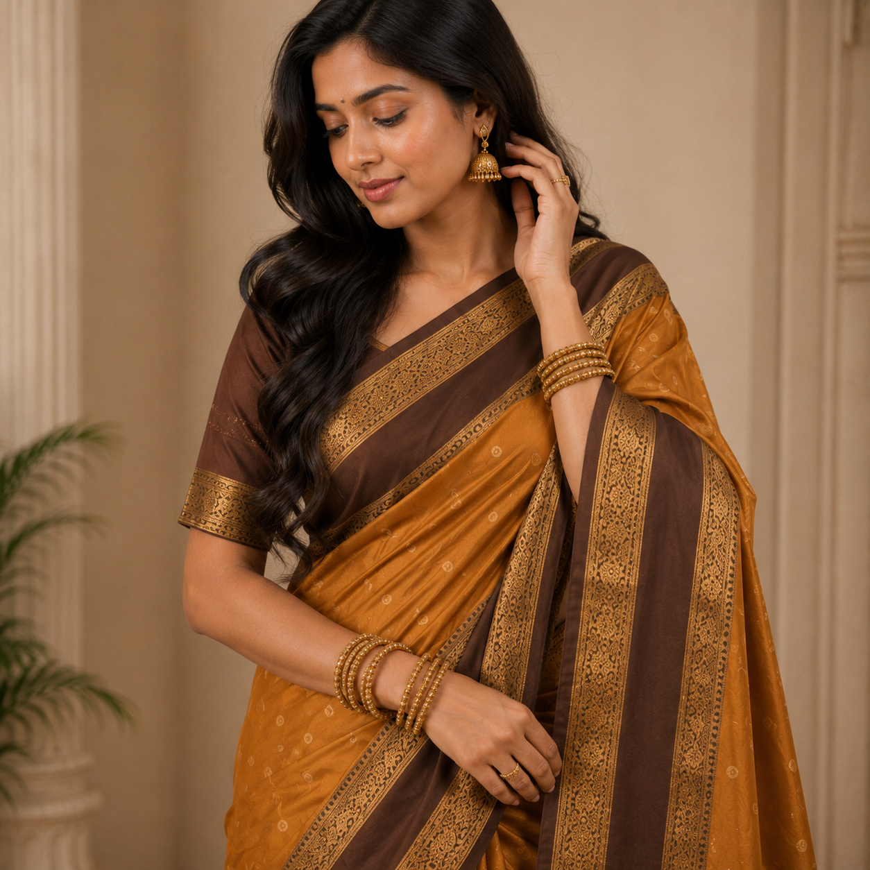Brown Silk Saree