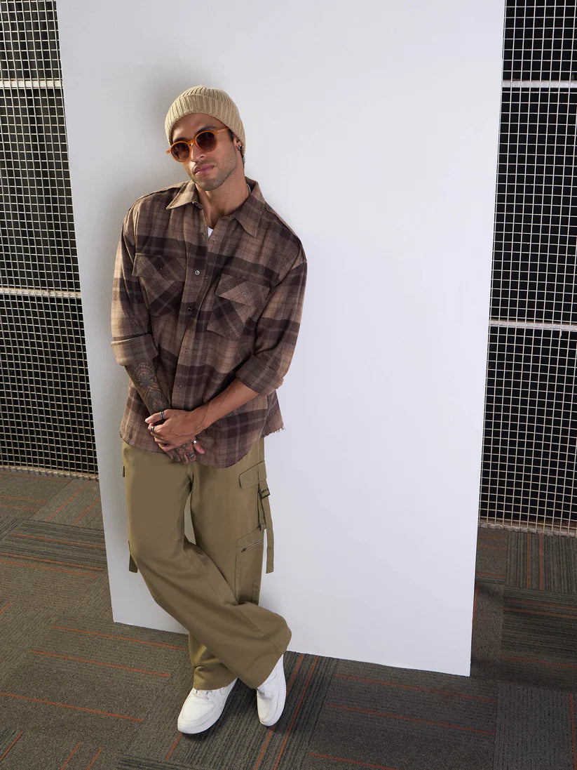 Olive Baggy Cargo Jeans