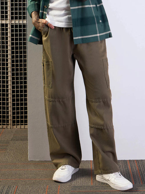 Khaki Baggy Cargo Jeans