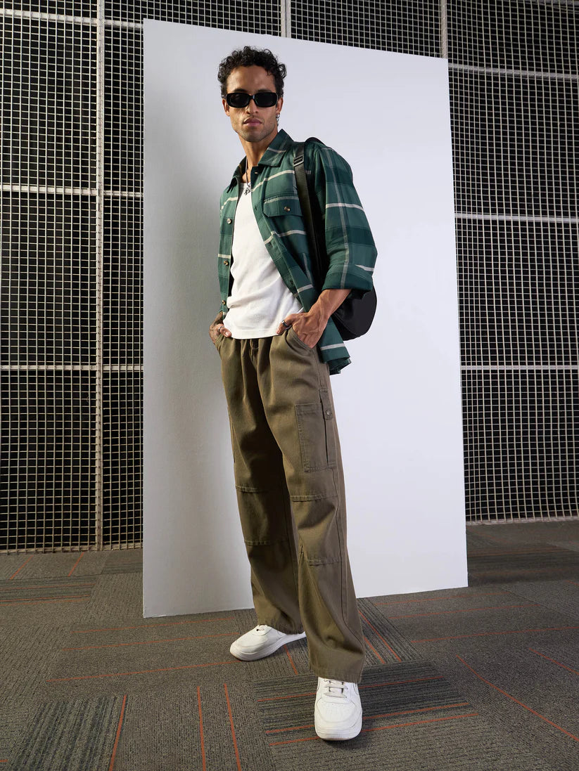 Khaki Baggy Cargo Jeans