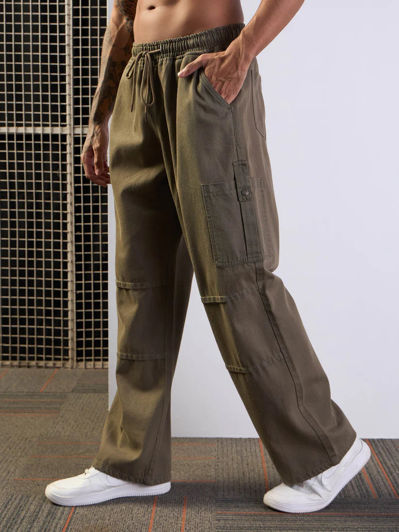 Khaki Baggy Cargo Jeans