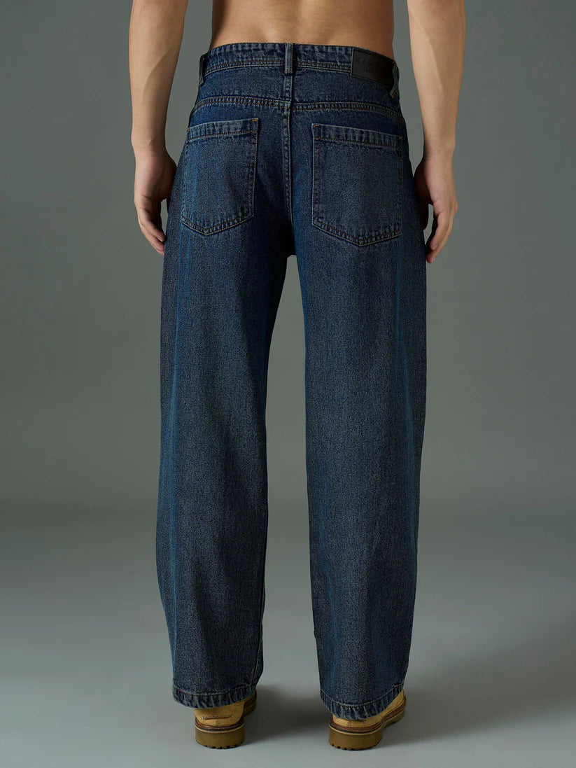 Front Detail Wide Leg Jeans