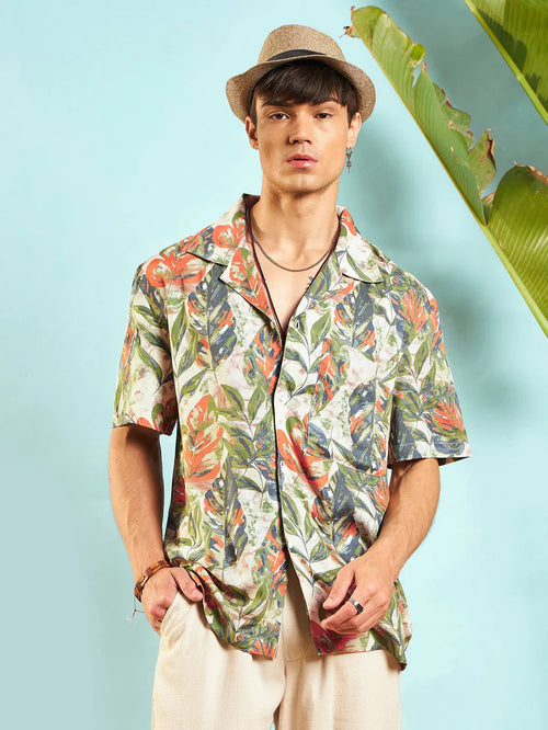 Tropical Print  Fit Shirt