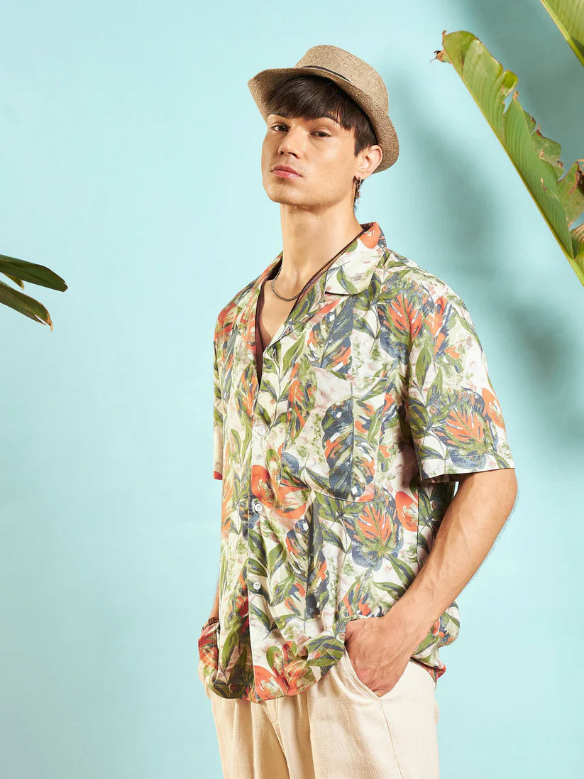 Tropical Print  Fit Shirt