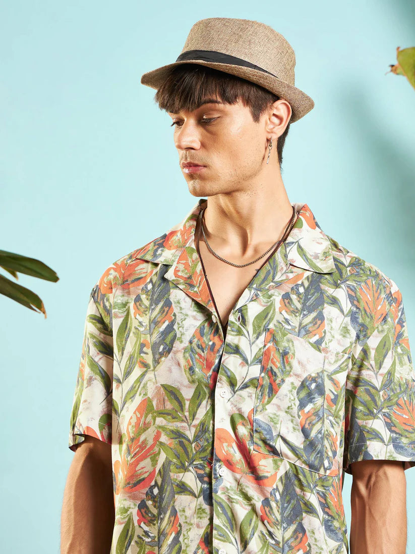 Tropical Print  Fit Shirt