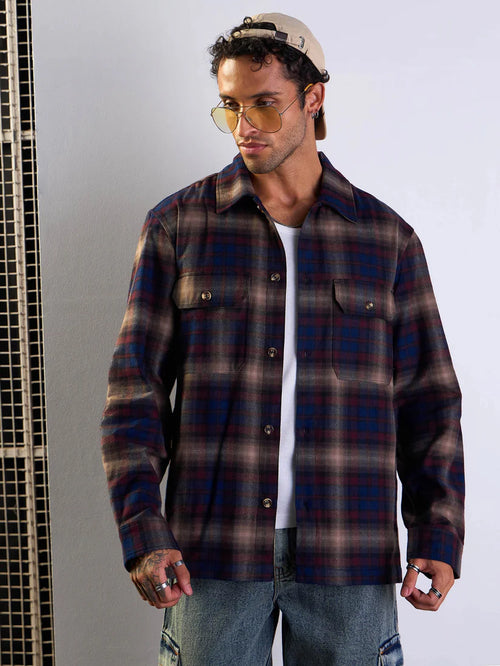 Men Check Pocket Shacket