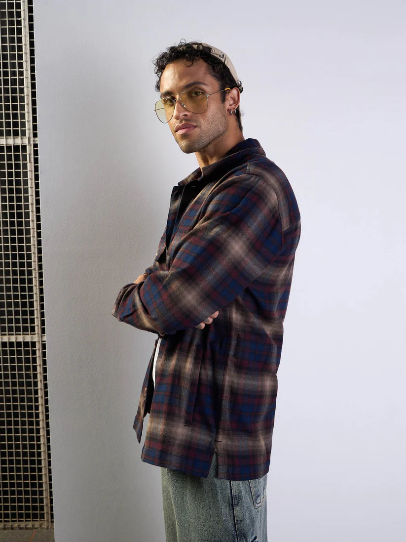 Men Check Pocket Shacket