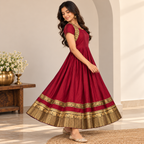 Maroon Traditional Ethnic Dress