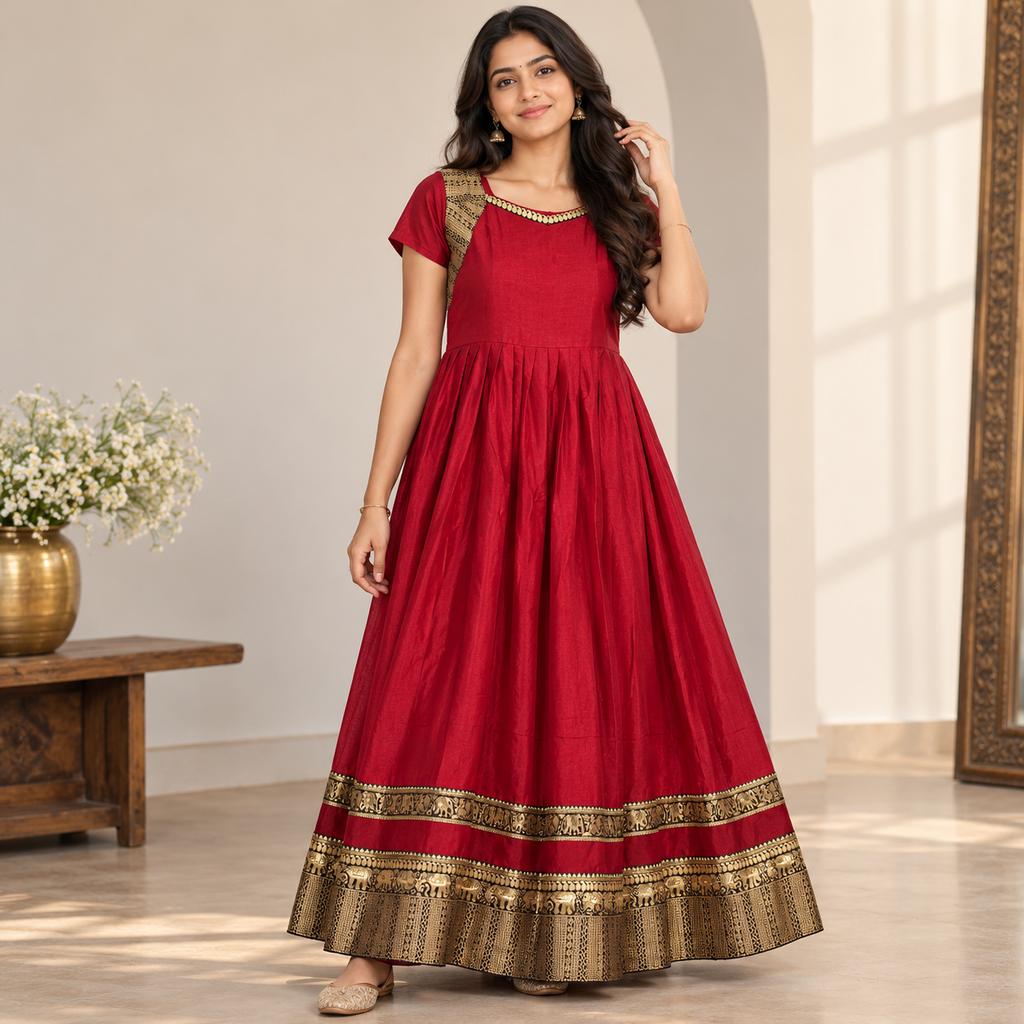 Maroon Traditional Ethnic Dress