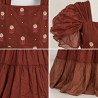 Cotton Brown Tiered Dress
