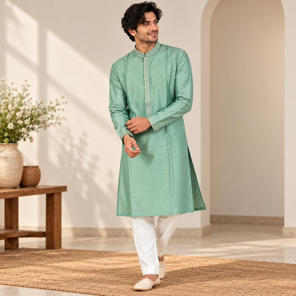 Premium Mint Green Men's Kurta
