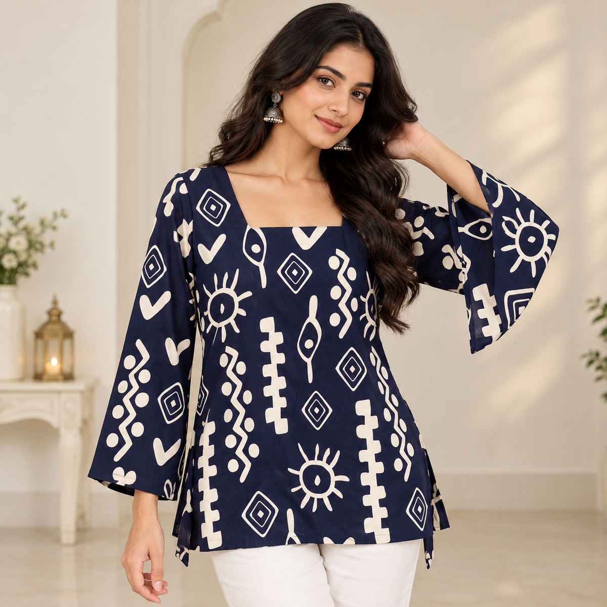 Short Top with Bell Sleeves