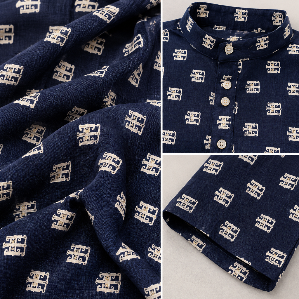 Navy Blue Cotton Kurta
