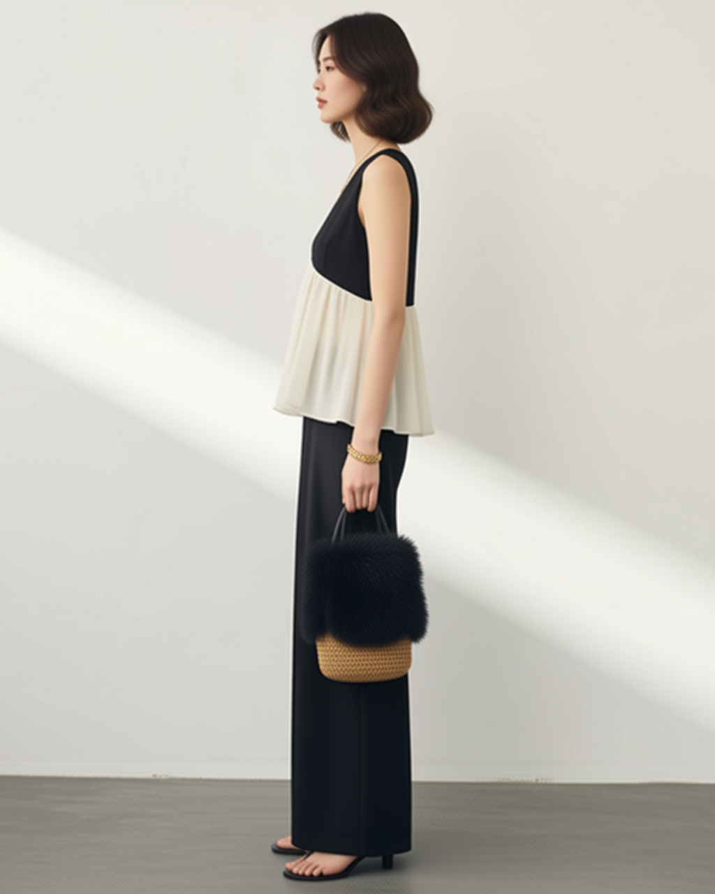 Chici Black Peplum Co-ord Set