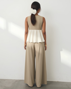 Chic Beige Peplum Co-ord Set