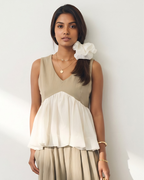 Chic Beige Peplum Co-ord Set