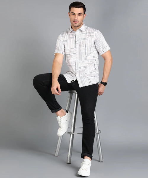 Geometric  print slimfit shirt