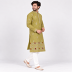 Men's Muted Lime Green Kurta Set