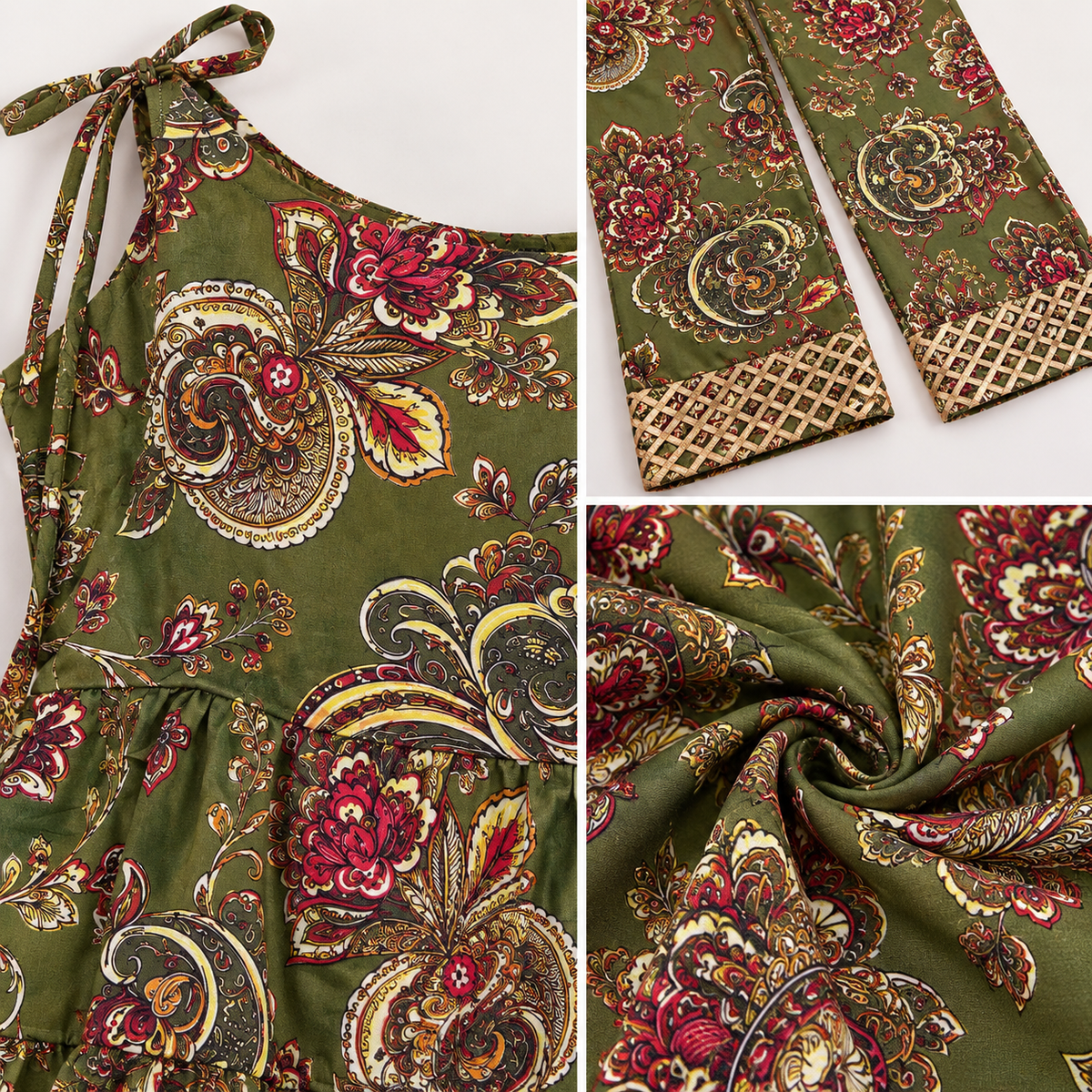 Kids Olive Green Printed Co-ord Set