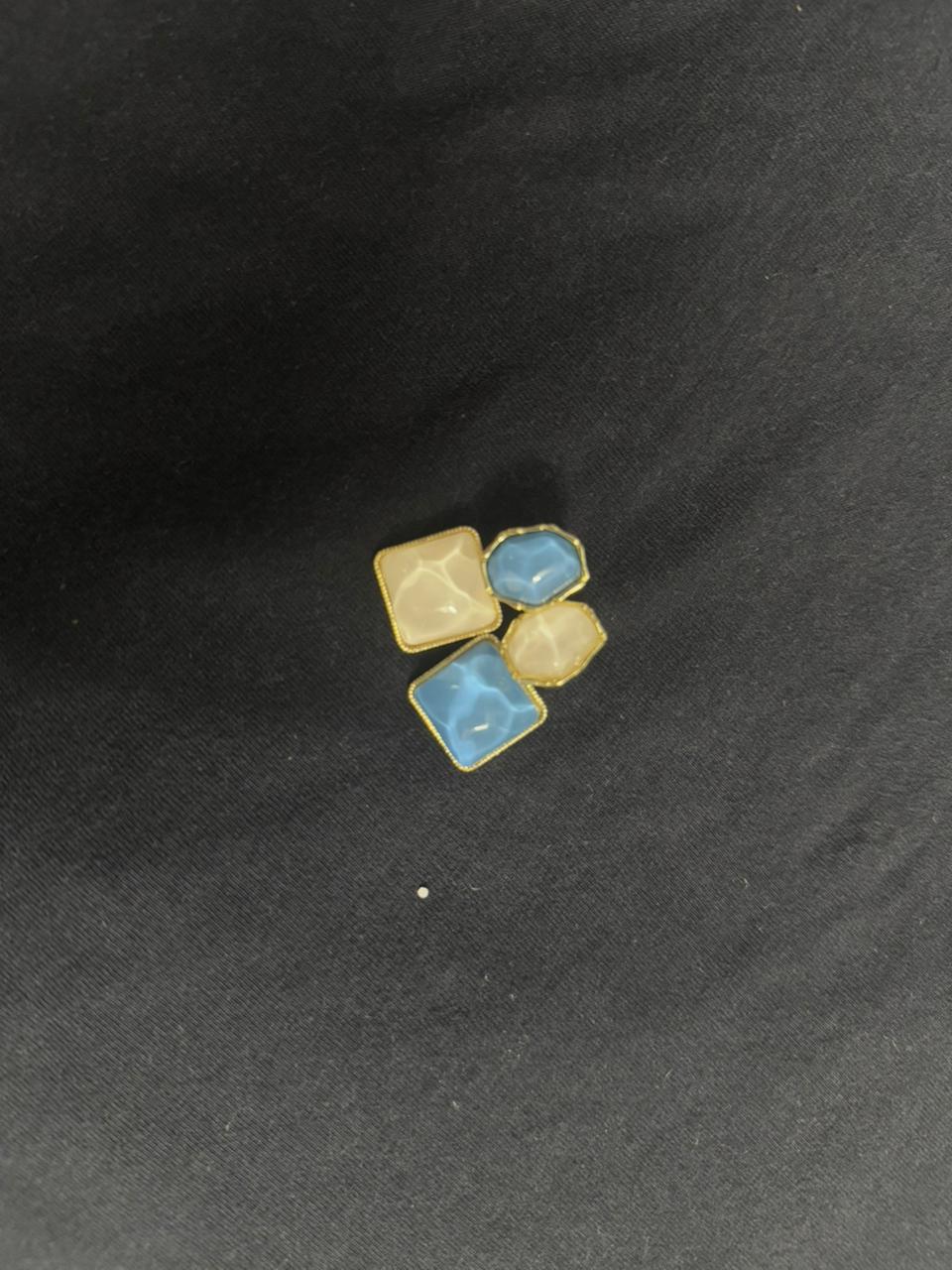 White and Blue Earrings