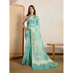 Teal Viscose Saree