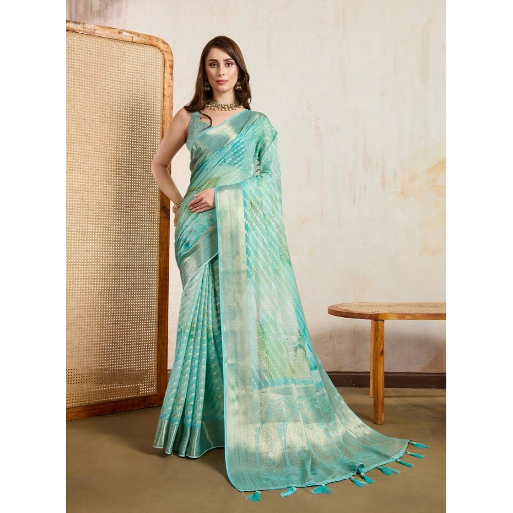 Teal Viscose Saree