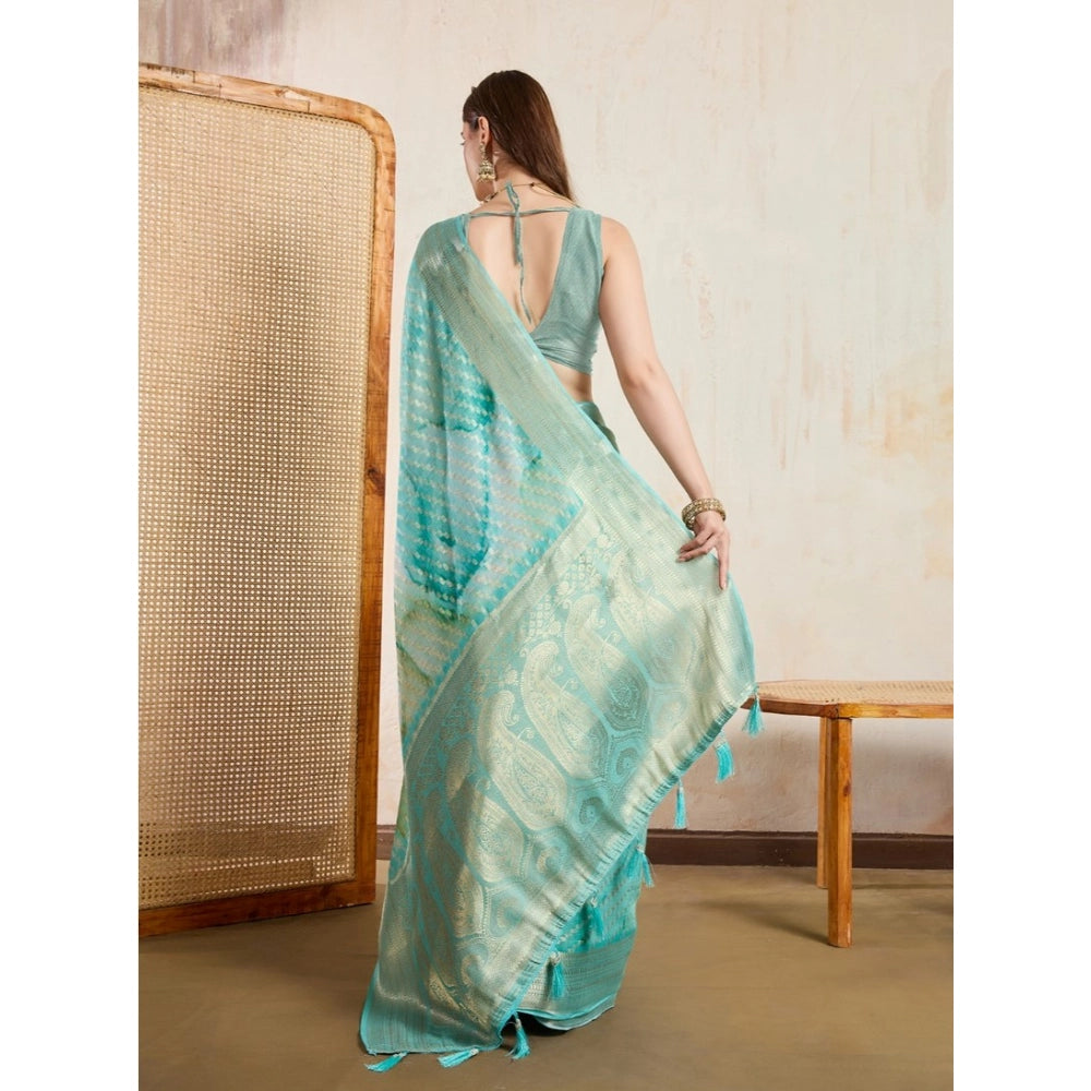 Teal Viscose Saree