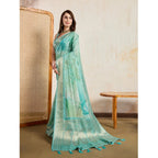 Teal Viscose Saree