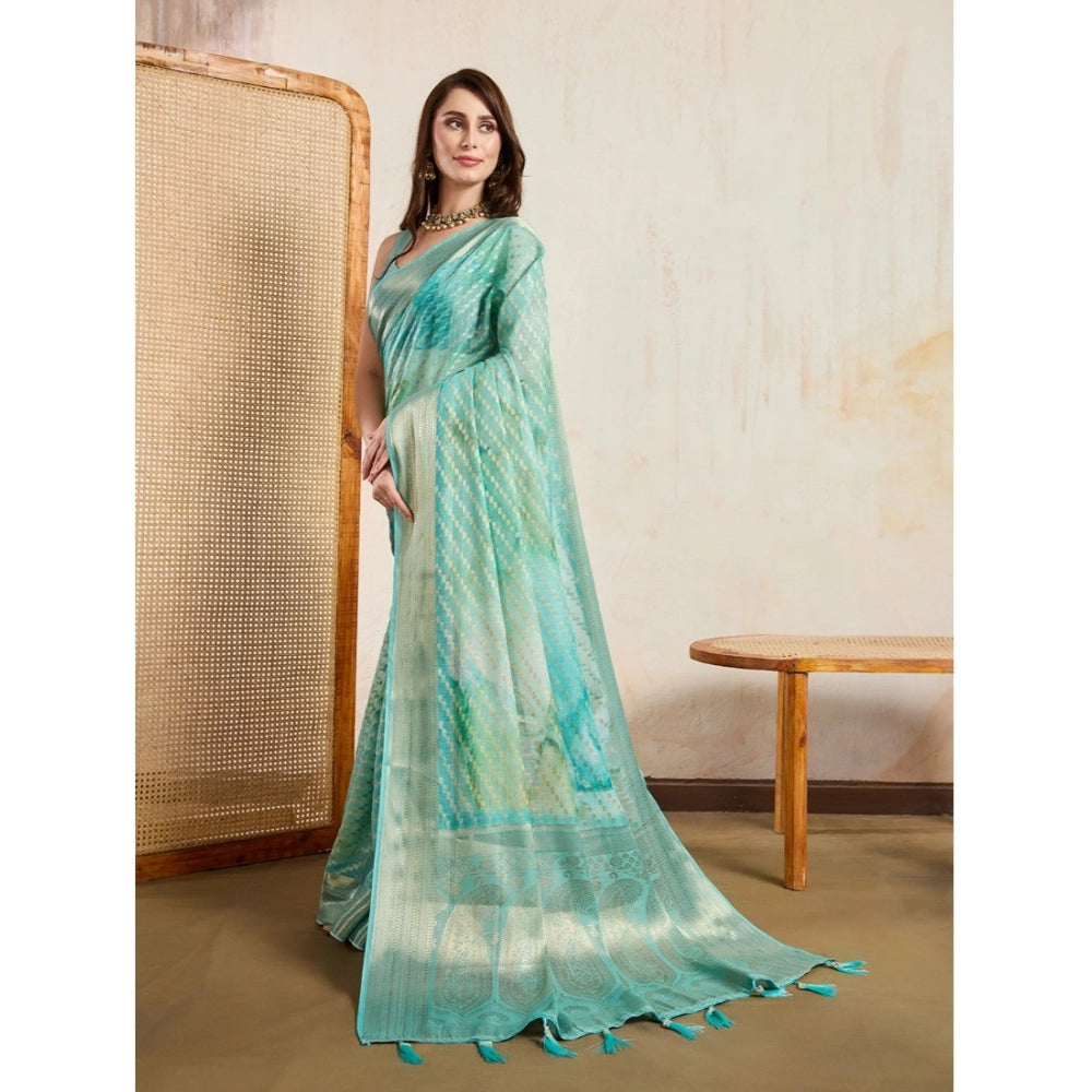 Teal Viscose Saree