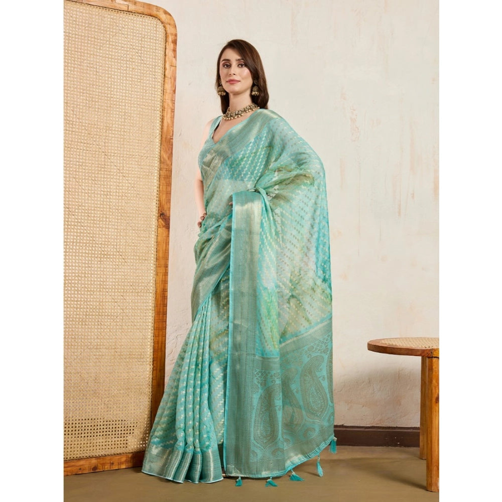 Teal Viscose Saree