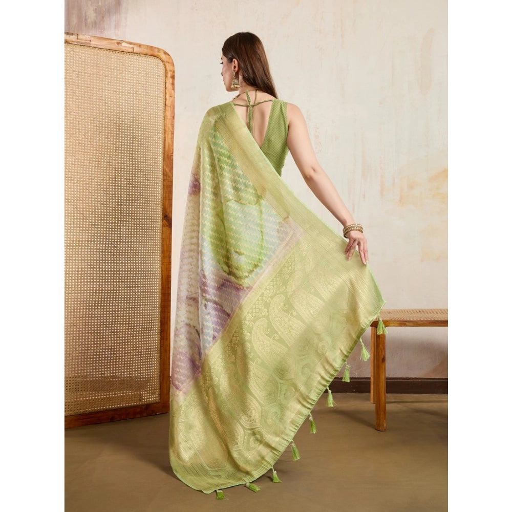 Mint Meadow Printed Viscose Saree