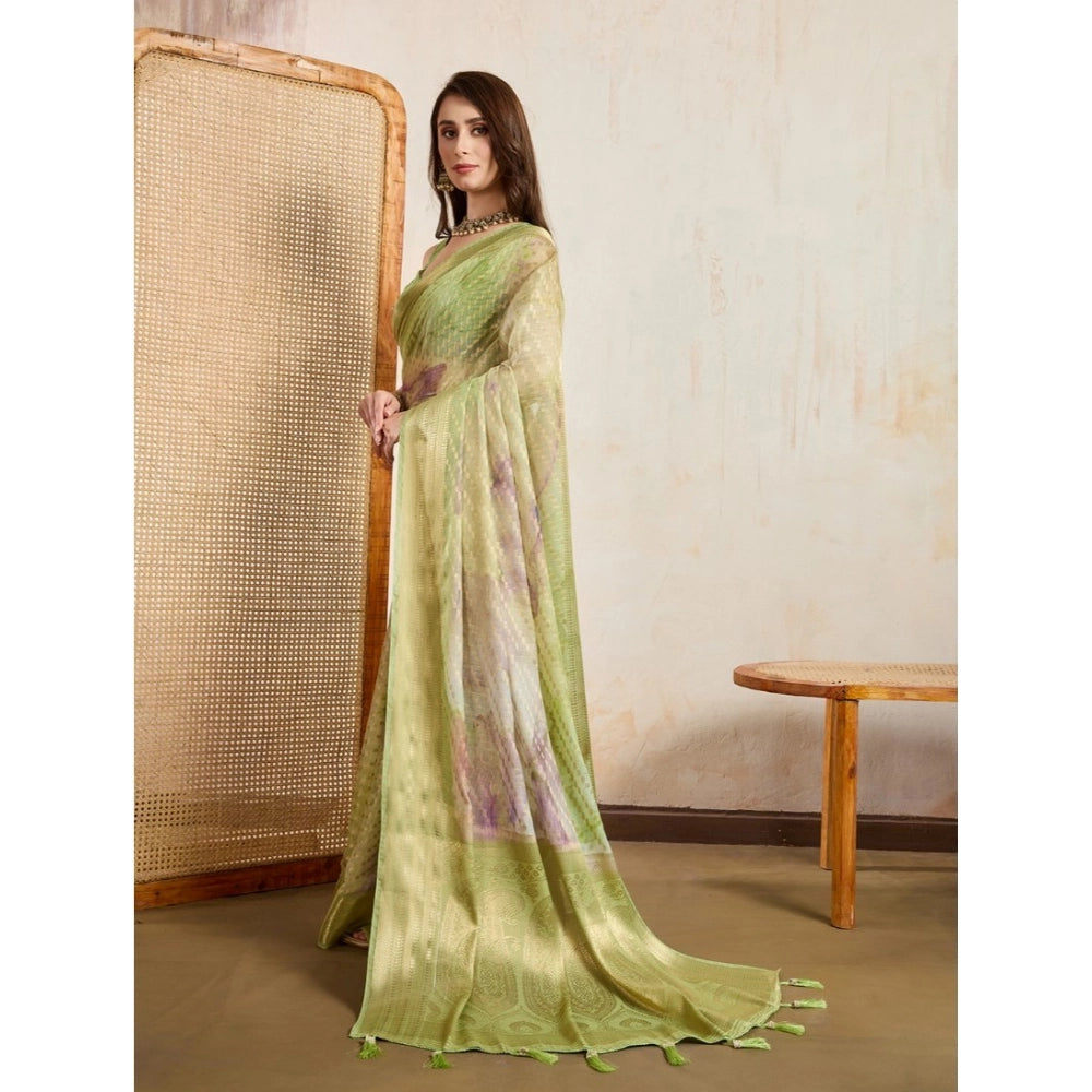 Mint Meadow Printed Viscose Saree