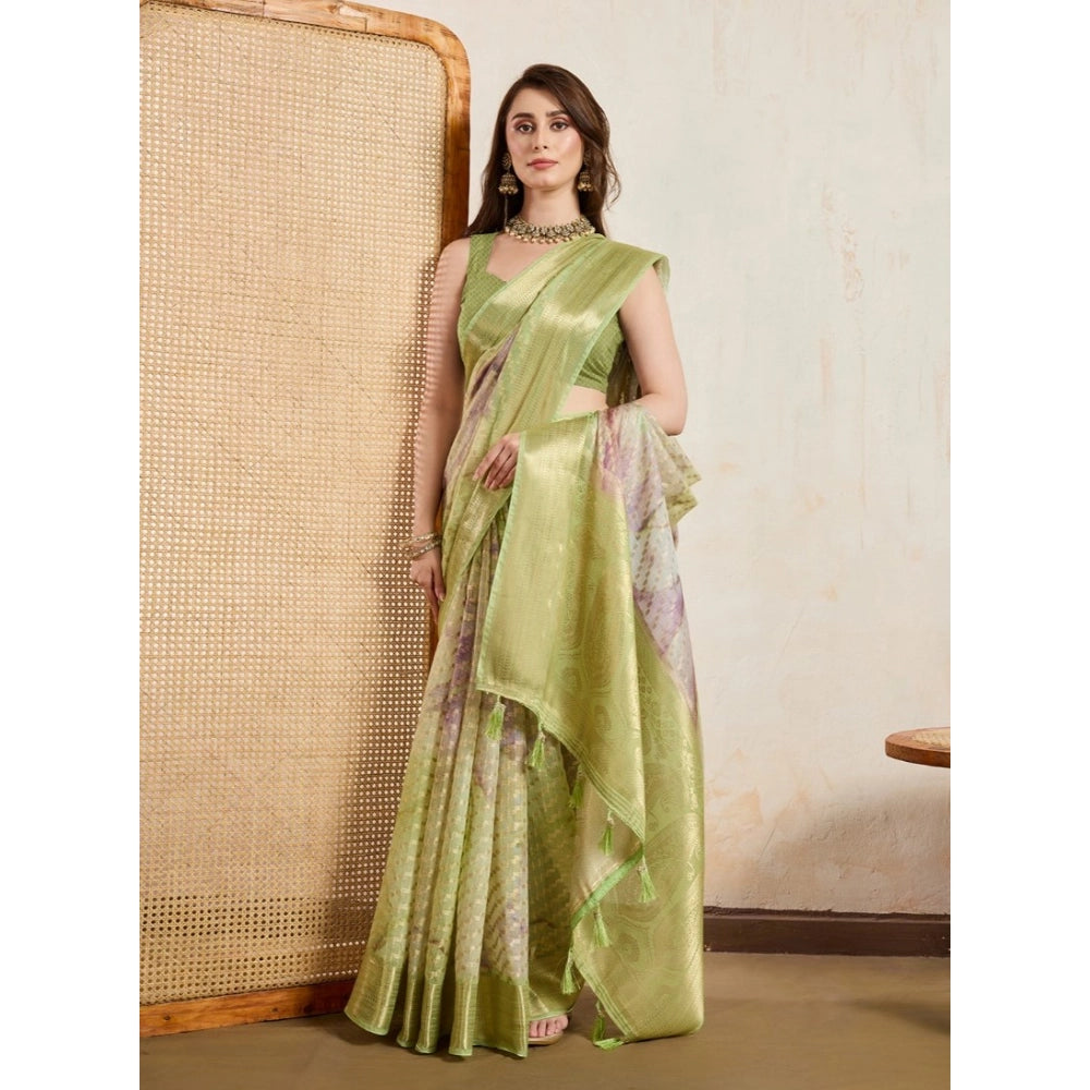Mint Meadow Printed Viscose Saree