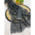 Classic Black Georgette Stone Work Saree